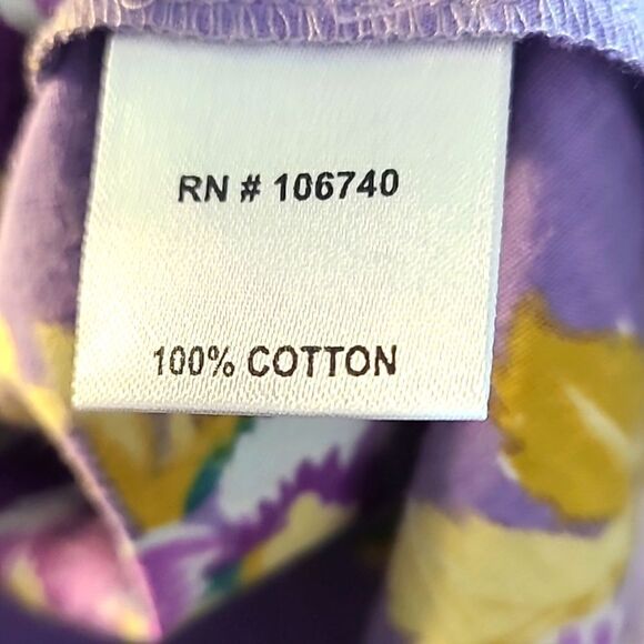 Chadwicks Purple Buttondown Blouse with Purple & Gold Flowers,  Size 18 - Picture 8 of 8